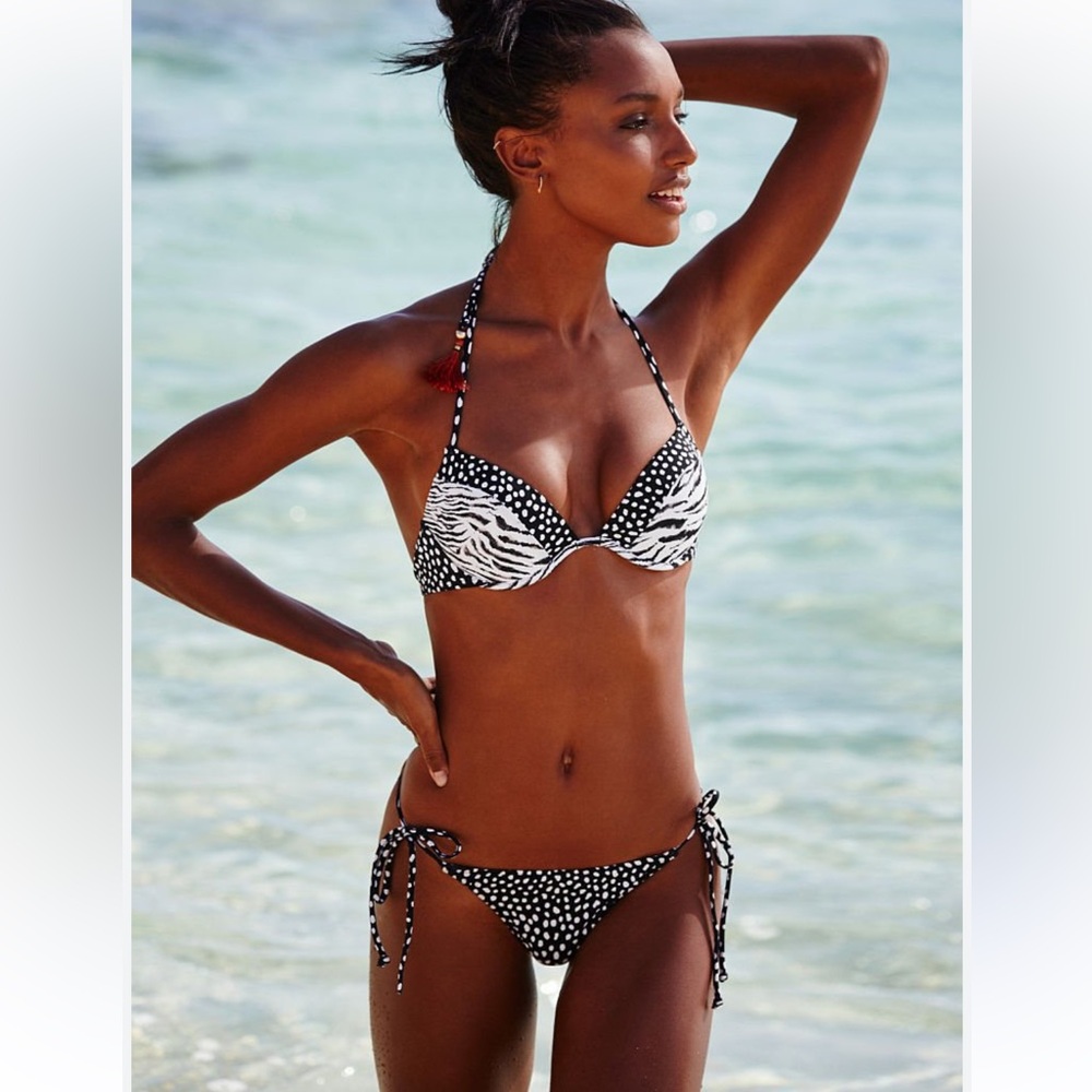 Victoria’s Secret Animal Print Push-up Bikini Sz 34D / L
